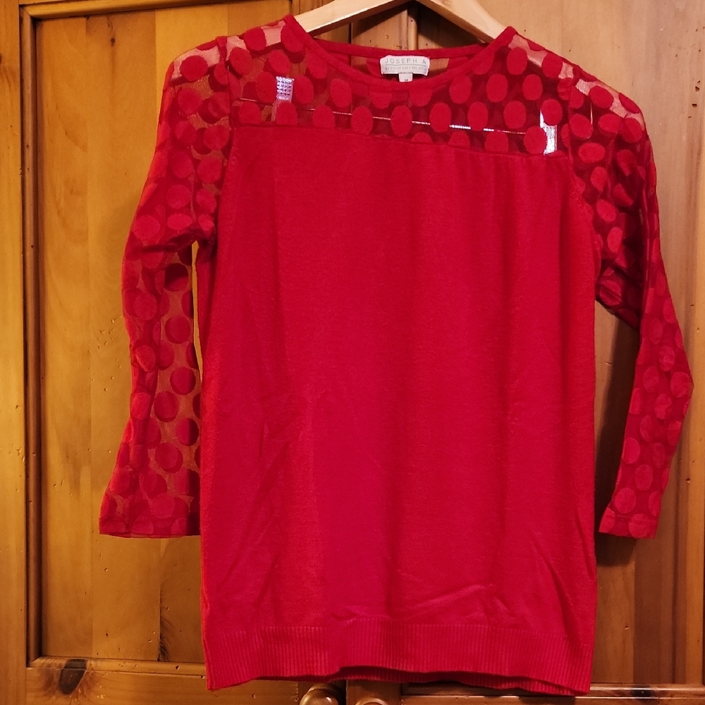 Joseph A Vibrant Red Long Sleeve Top
